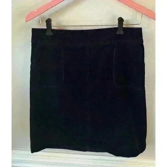 Talbots‎ Petites Stretch Pencil Skirt Size 4 P Navy Blue Corduroy A Line Pockets - Picture 1 of 4